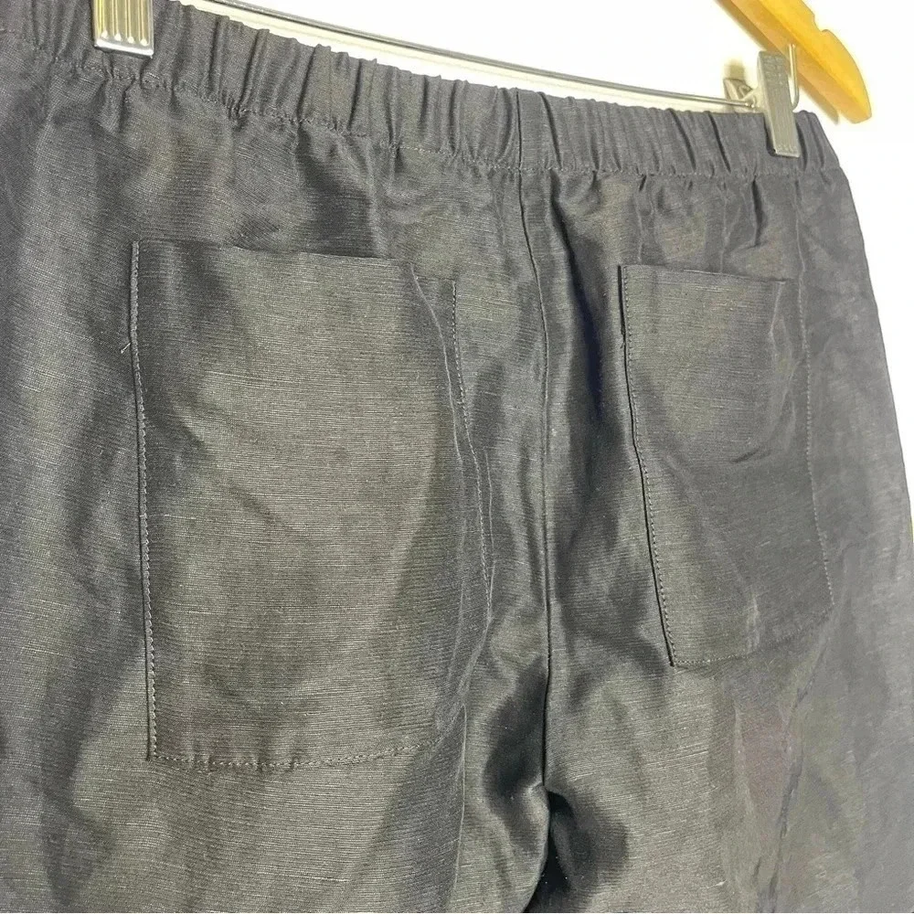 Babaton Aritzia Black Cargo Taper Ankle Pants Size 4 Linen Blend